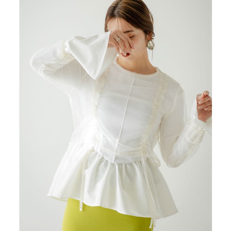 ダブルシャーリングチュールトップス 韓国 夢展望 | 夢展望 | 詳細画像4 