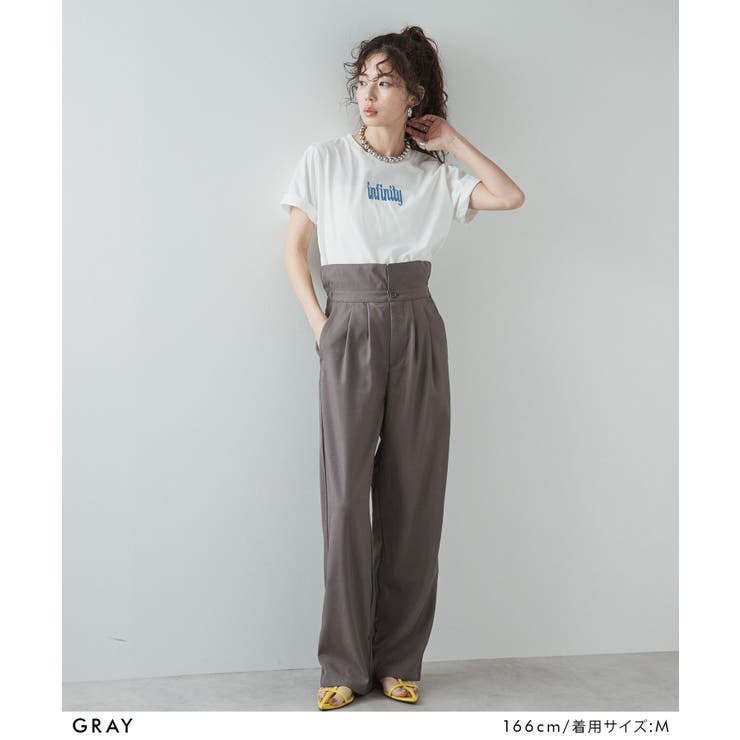 ウエストデザイン2wayタックワイドパンツ 韓国 夢展望 | 夢展望 | 詳細画像9 