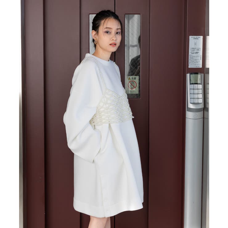 ボンディングタックスリーブミニワンピース 韓国 夢展望[品番