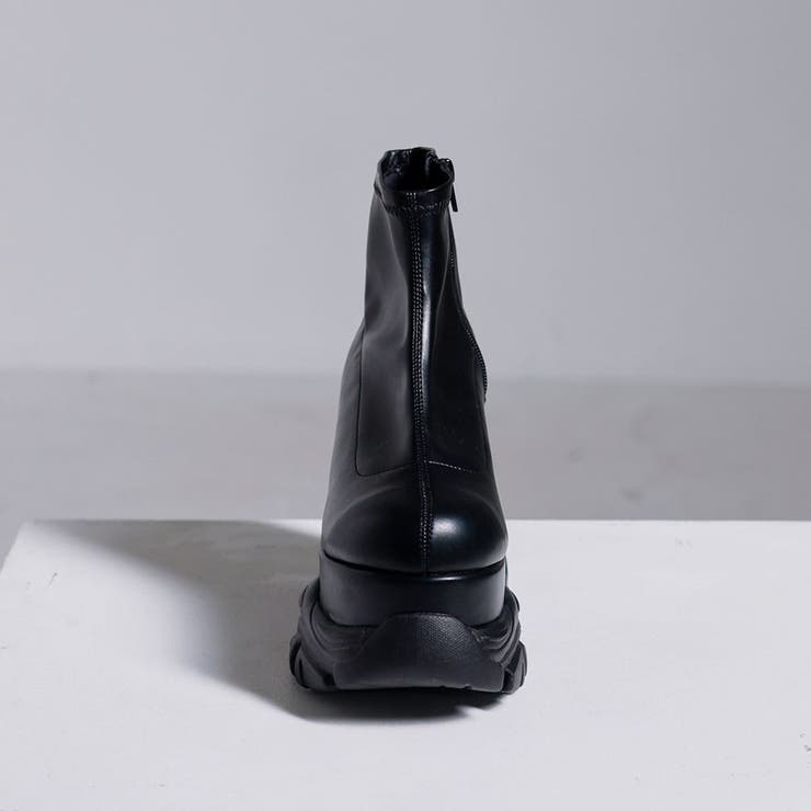 厚底Y2Kハイカットスニーカーブーツ【ストレッチ】 韓国 夢展望