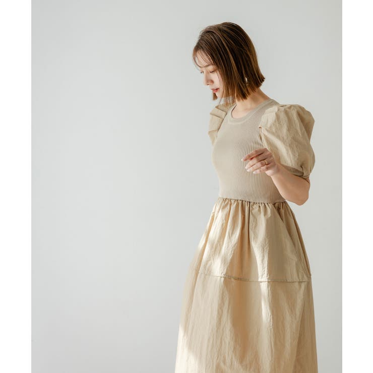 ボリュームスリーブドッキングワンピース 韓国 夢展望 | 夢展望 | 詳細画像23 