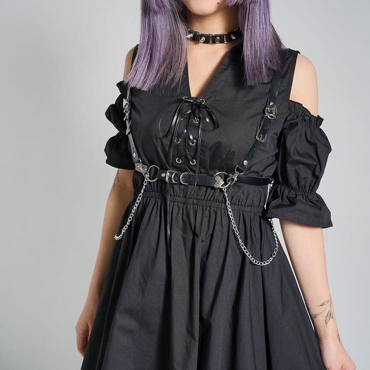 バストレースアップフレア袖フレアミニワンピース 韓国 夢展望 | 夢展望 | 詳細画像5 