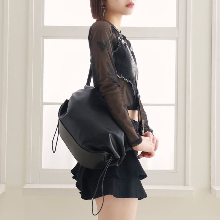 サイドギャザーショルダーバッグ 韓国 夢展望[品番:YU000046852 サイドギャザーショルダーバッグ 韓国 夢展望[品番:YU000046852