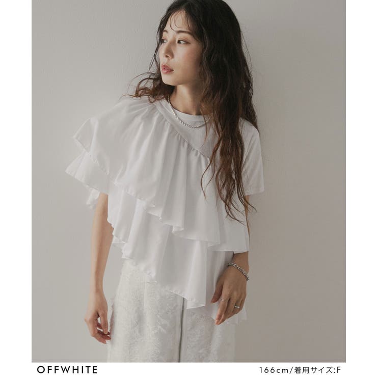 アシンメトリーフリルTシャツ 韓国 夢展望 | 夢展望 | 詳細画像2 