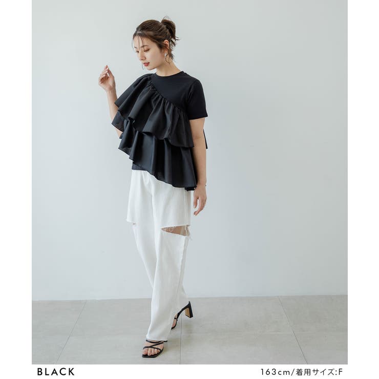 アシンメトリーフリルTシャツ 韓国 夢展望 | 夢展望 | 詳細画像13 