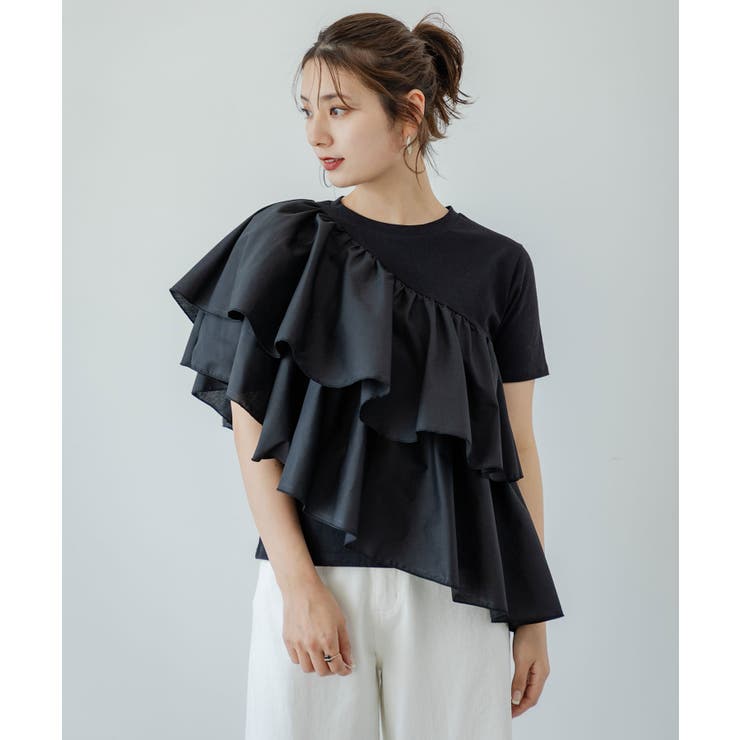 アシンメトリーフリルTシャツ 韓国 夢展望 | 夢展望 | 詳細画像14 