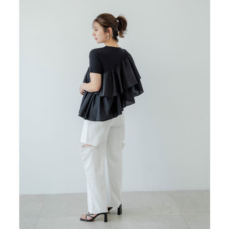 アシンメトリーフリルTシャツ 韓国 夢展望 | 夢展望 | 詳細画像15 
