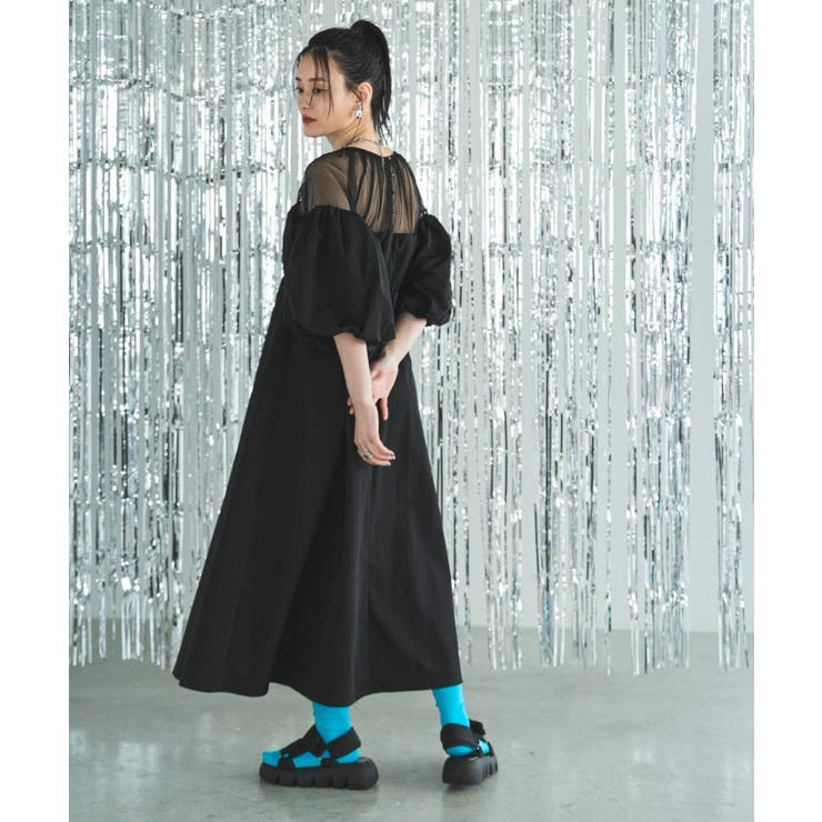 タフタ×チュールドッキングワンピース 韓国 夢展望 bohmal(ボマール) | 夢展望 | 詳細画像4 