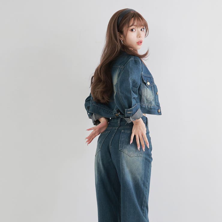 ワイドデニムセットアップ 韓国 夢展望[品番：YU000046862]｜夢