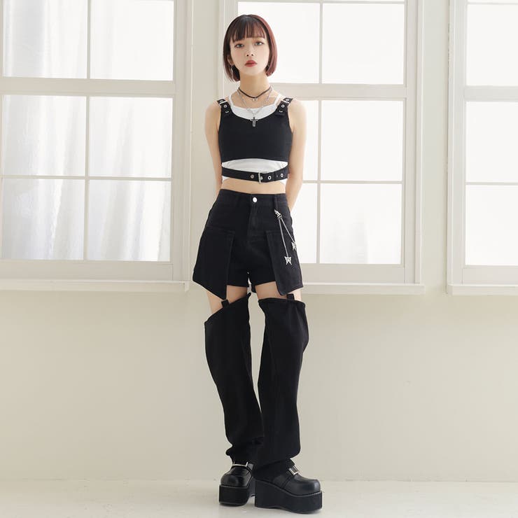 短丈肌魅せリブキャミソール 韓国 夢展望 | 夢展望 | 詳細画像5 