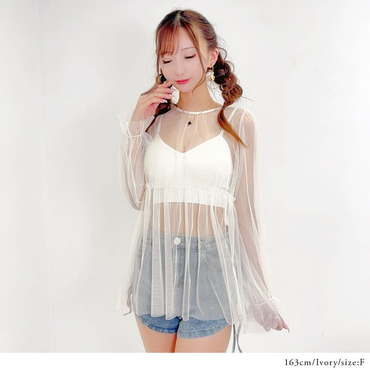 2wayチュールブラウス 韓国 夢展望 | 夢展望 | 詳細画像2 