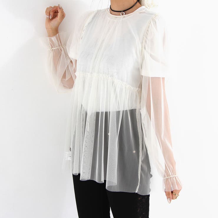 2wayチュールブラウス 韓国 夢展望 | 夢展望 | 詳細画像5 