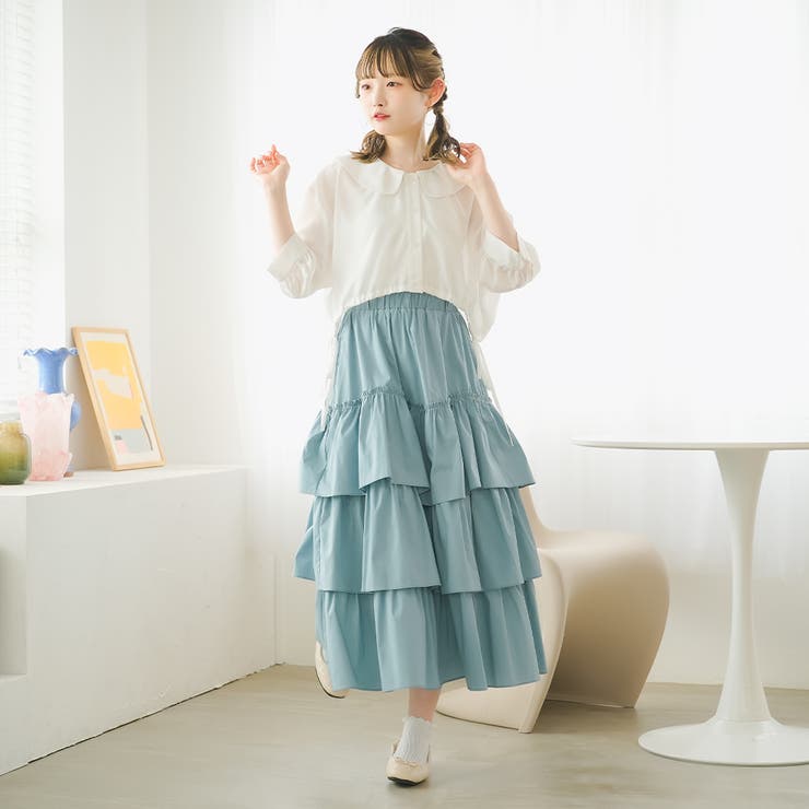 ティアードフリルスカート 韓国 夢展望[品番：YU000046936]｜夢