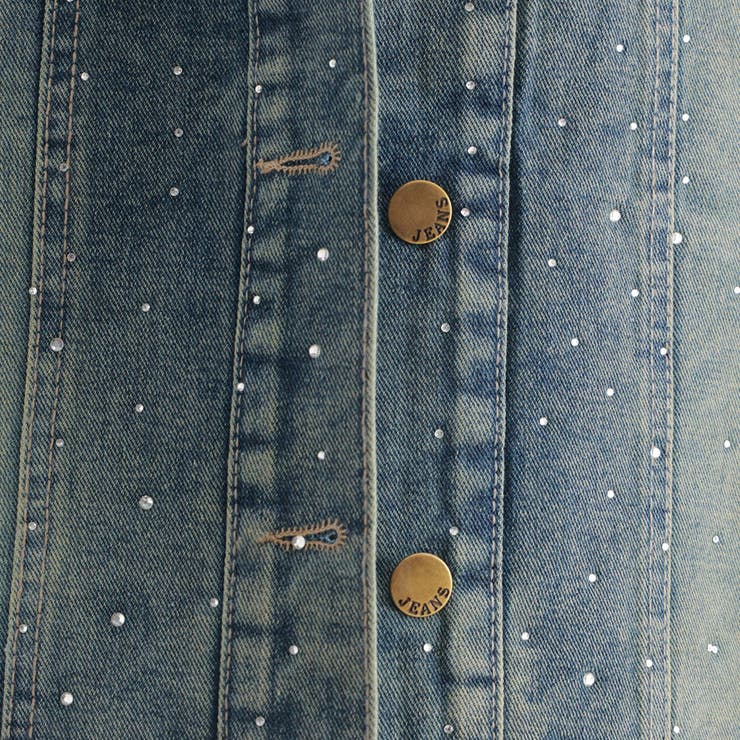 ストーンビジュー付オーバーデニムシャツジャケット 韓国 夢展望 | 夢展望 | 詳細画像13 