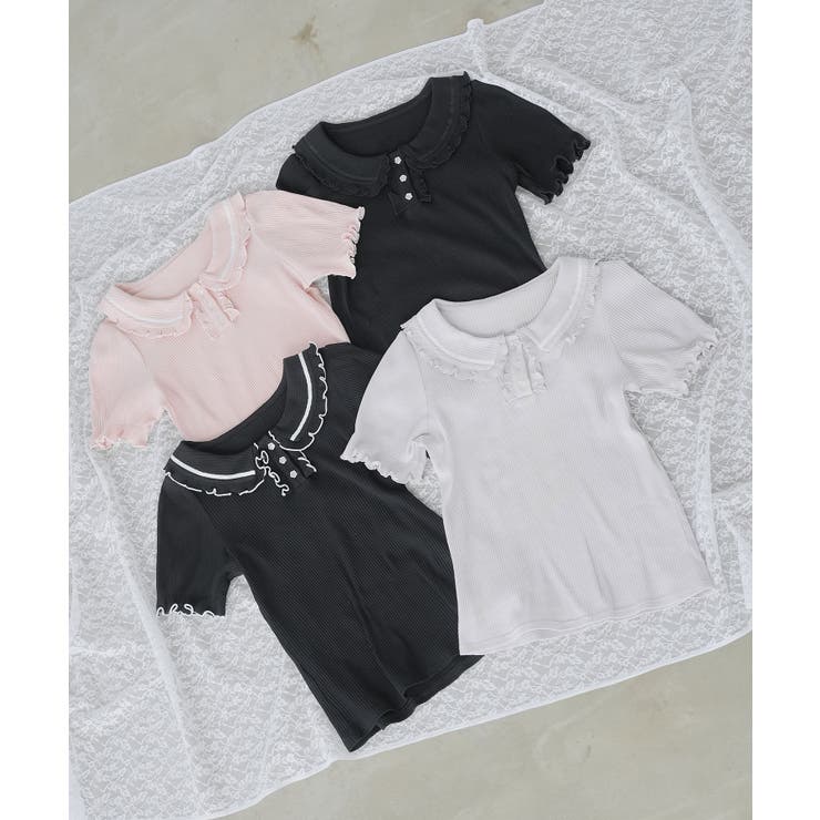 フリル襟ポロトップス 量産型 地雷系 夢展望 | DearMyLove | 詳細画像35 