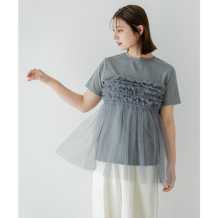 チュールフリルドッキングTシャツ 韓国 夢展望 | 夢展望 | 詳細画像11 