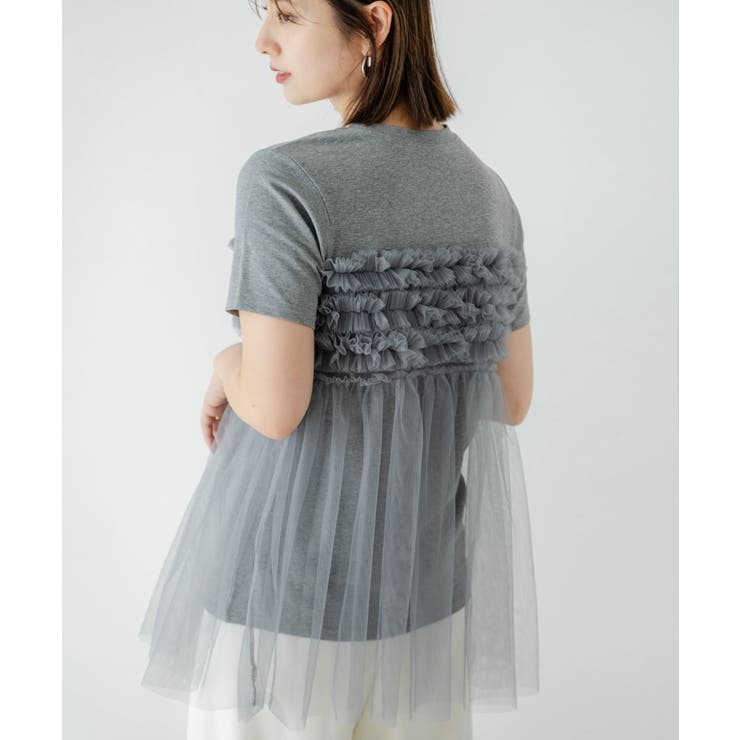 チュールフリルドッキングTシャツ 韓国 夢展望 | 夢展望 | 詳細画像12 