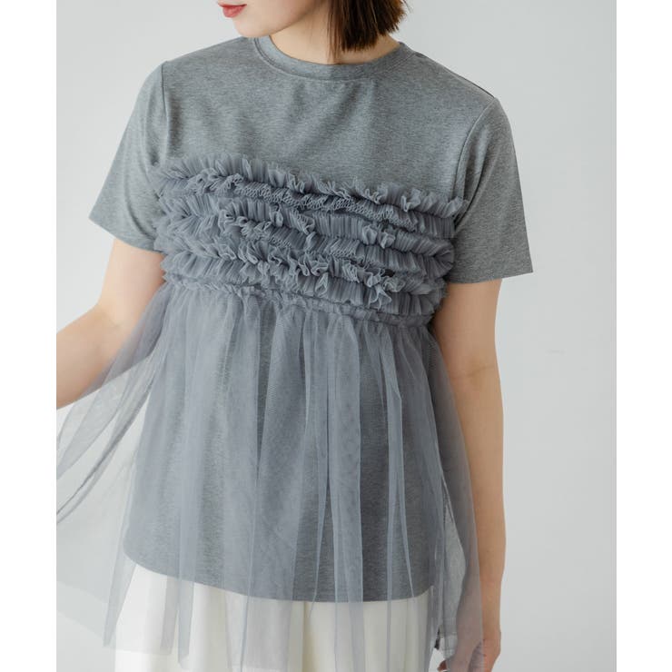 チュールフリルドッキングTシャツ 韓国 夢展望 | 夢展望 | 詳細画像13 