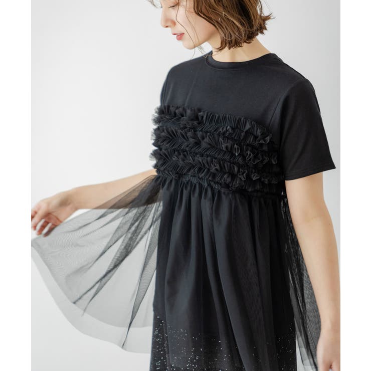 チュールフリルドッキングTシャツ 韓国 夢展望 | 夢展望 | 詳細画像18 