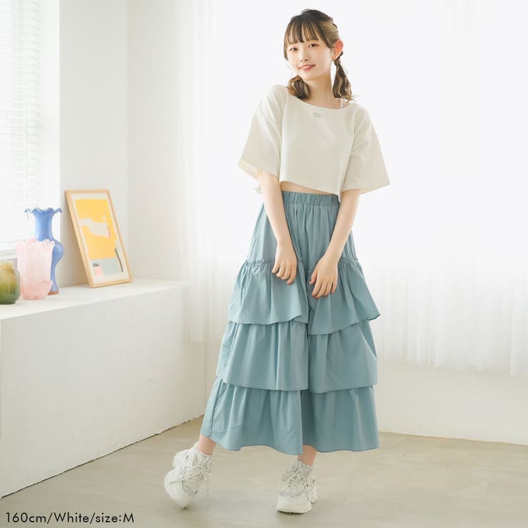 クロップドロゴ刺繍Tシャツ 韓国 夢展望 | 夢展望 | 詳細画像3 