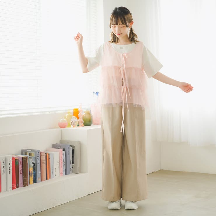 クロップドロゴ刺繍Tシャツ 韓国 夢展望 | 夢展望 | 詳細画像7 