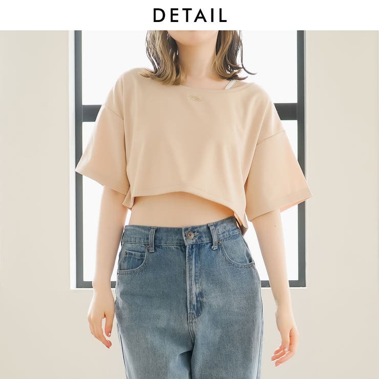 クロップドロゴ刺繍Tシャツ 韓国 夢展望 | 夢展望 | 詳細画像28 