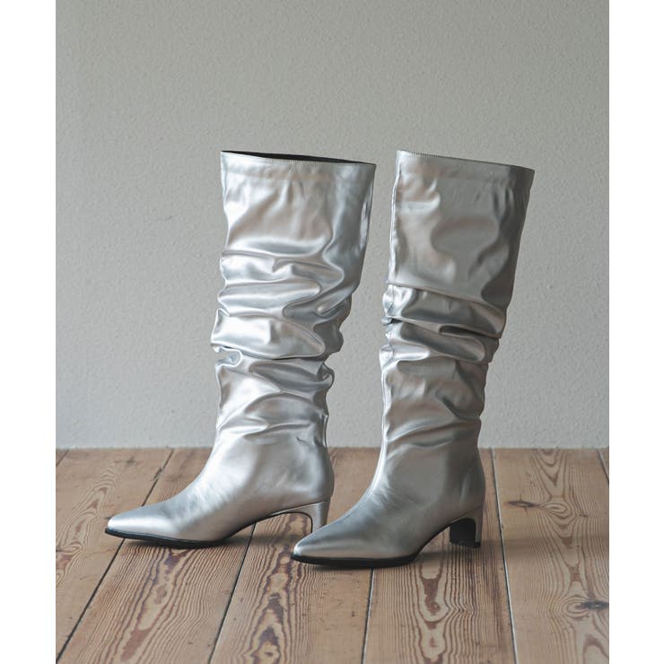 シルバー | しゅくしゅルーズロングブーツ 韓国 夢展望 | 夢展望