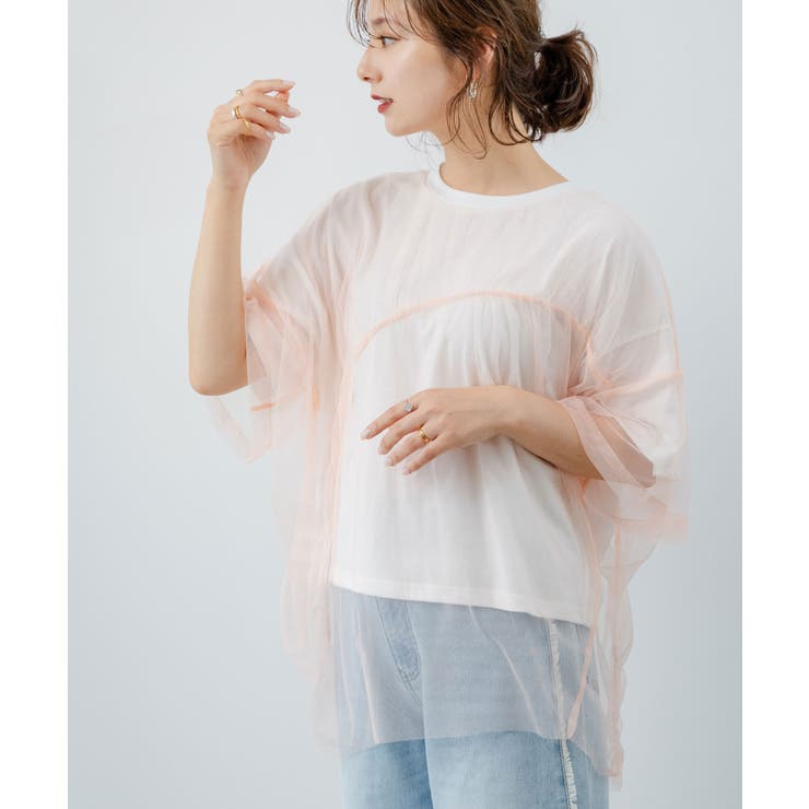 チュールレイヤードTシャツ 韓国 夢展望 | 夢展望 | 詳細画像4 