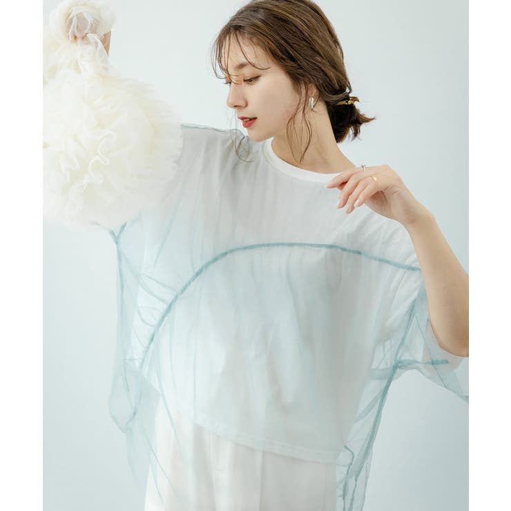 チュールレイヤードTシャツ 韓国 夢展望 | 夢展望 | 詳細画像8 