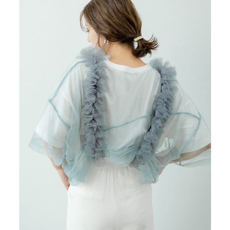 チュールレイヤードTシャツ 韓国 夢展望 | 夢展望 | 詳細画像11 