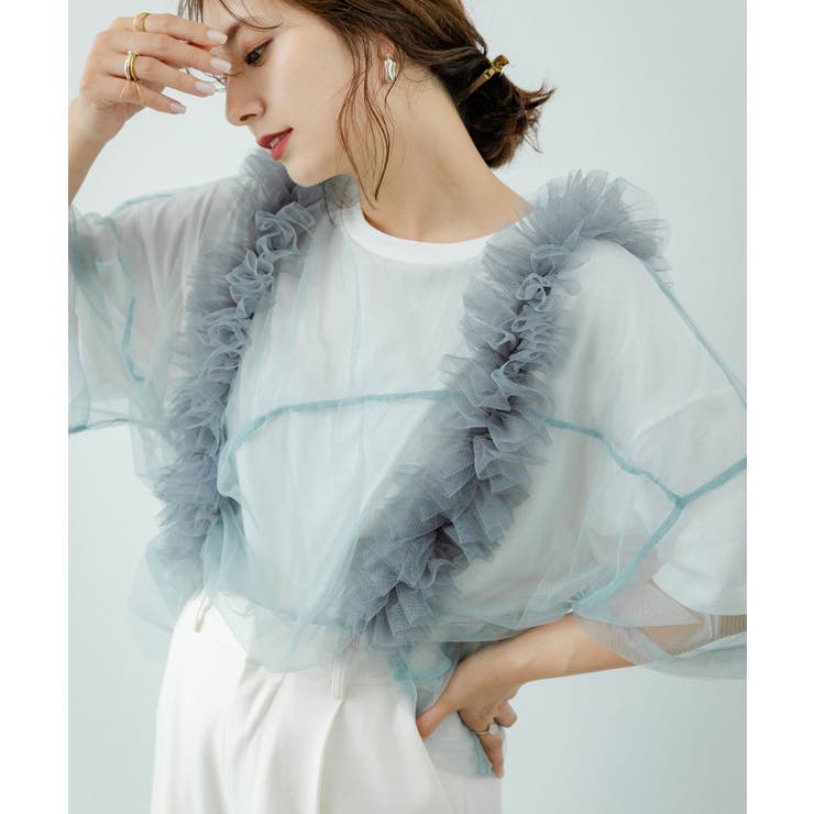 チュールレイヤードTシャツ 韓国 夢展望 | 夢展望 | 詳細画像12 