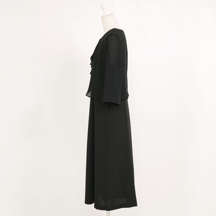ブラックフォーマルワンピース【M/L/LL/3L/4L】 韓国 夢展望