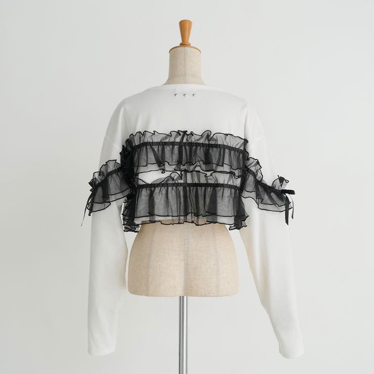 チュールフリルリボンクロップドロンT 量産型 地雷系 夢展望 | DearMyLove | 詳細画像40 