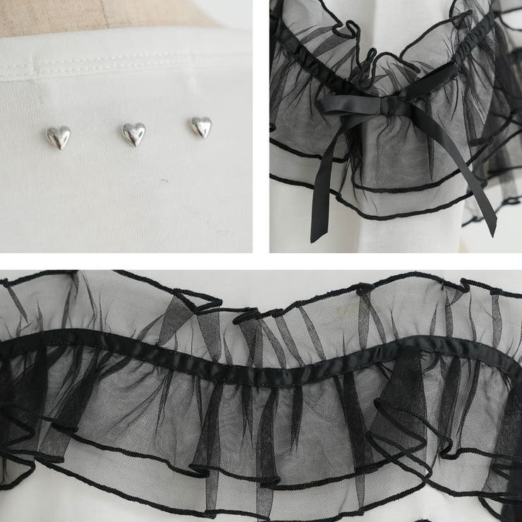 チュールフリルリボンクロップドロンT 量産型 地雷系 夢展望 | DearMyLove | 詳細画像43 