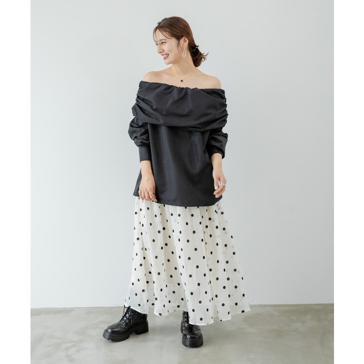 フロッキードット柄オーガンジースカート 韓国 夢展望 | 夢展望 | 詳細画像12 