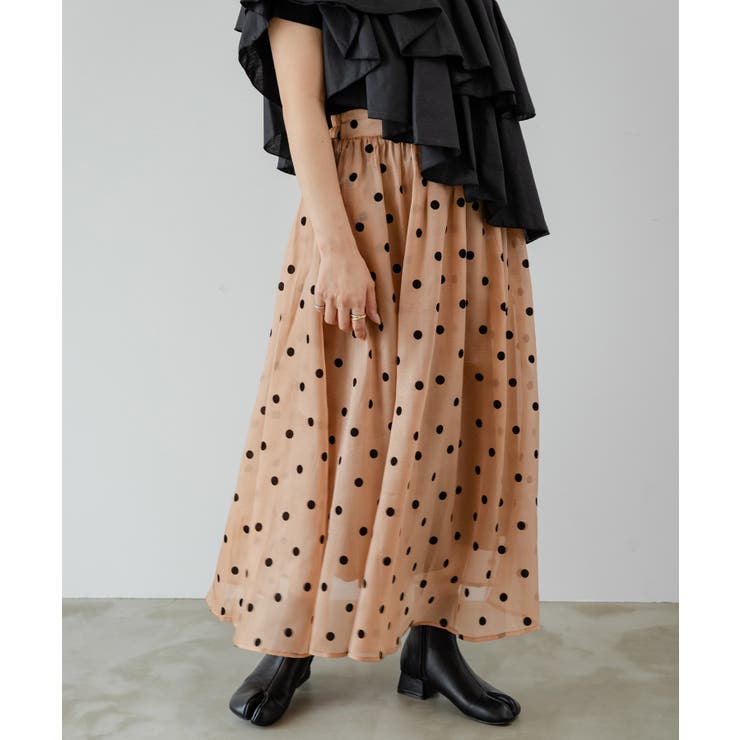 フロッキードット柄オーガンジースカート 韓国 夢展望 | 夢展望 | 詳細画像22 