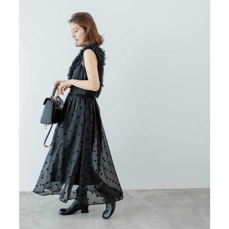 フロッキードット柄オーガンジースカート 韓国 夢展望 | 夢展望 | 詳細画像25 
