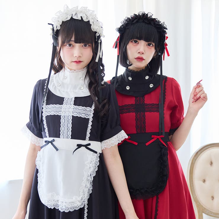 ナースメイドレースワンピース 量産型 地雷系 夢展望[品番