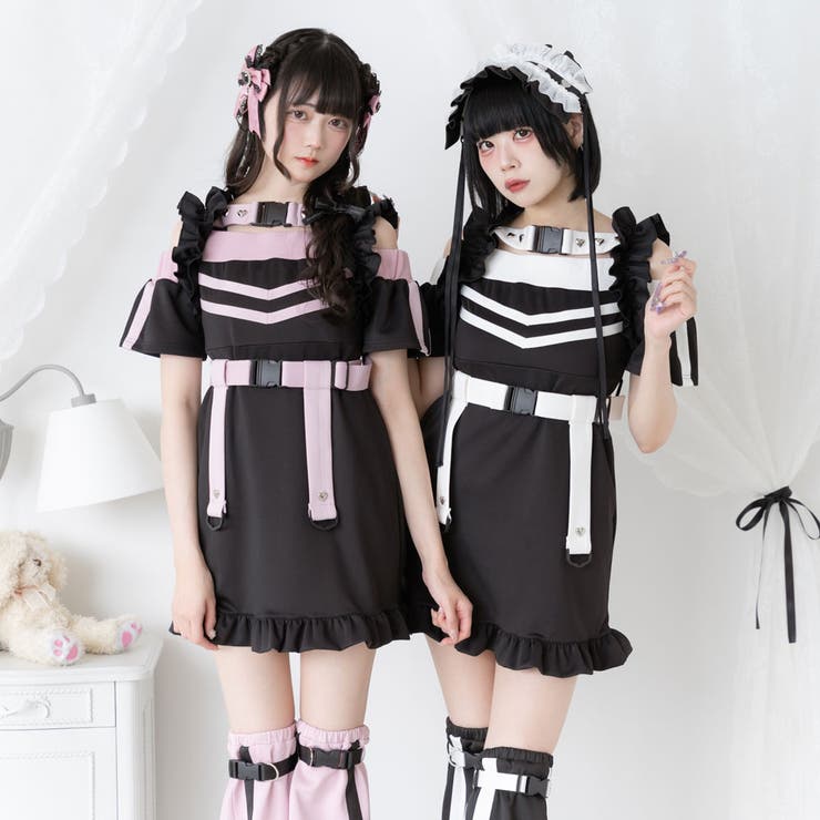 ジャージオフショルワンピース 量産型 地雷系 夢展望 | DearMyLove | 詳細画像4 