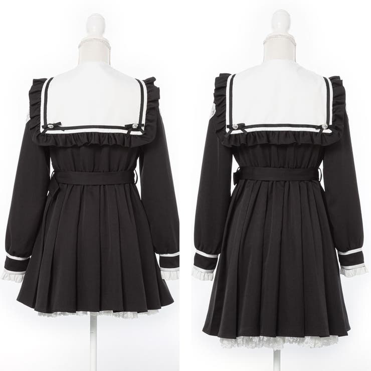 ハートレースリボンセーラーワンピース 量産型 地雷系 夢展望 | DearMyLove | 詳細画像28 