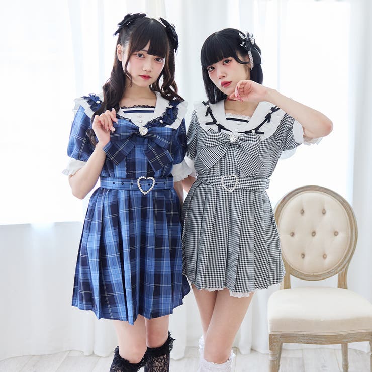 セーラービジューレースフリルワンピース 量産型 地雷系 夢展望[品番