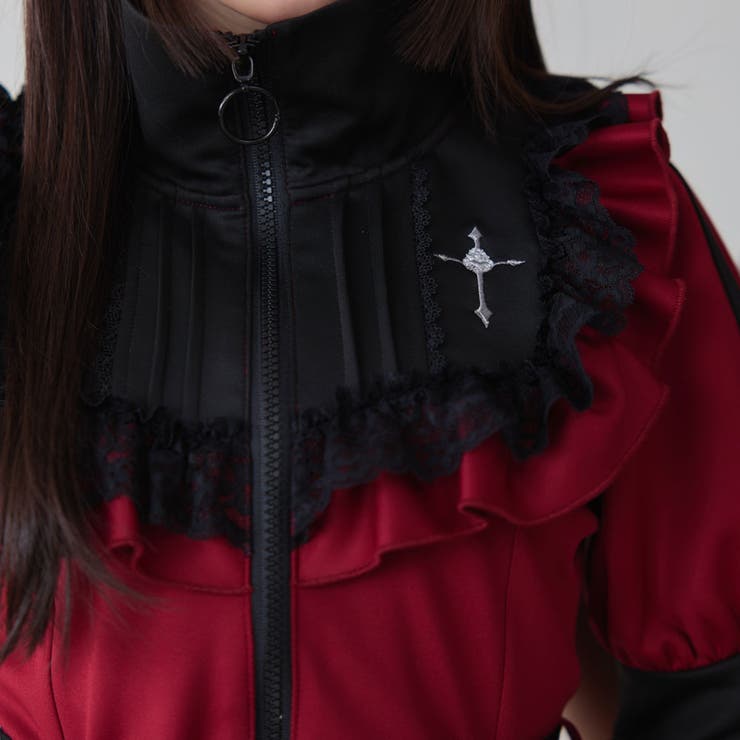 十字架刺繍フリルシスタージャージワンピース 量産型 地雷系 夢