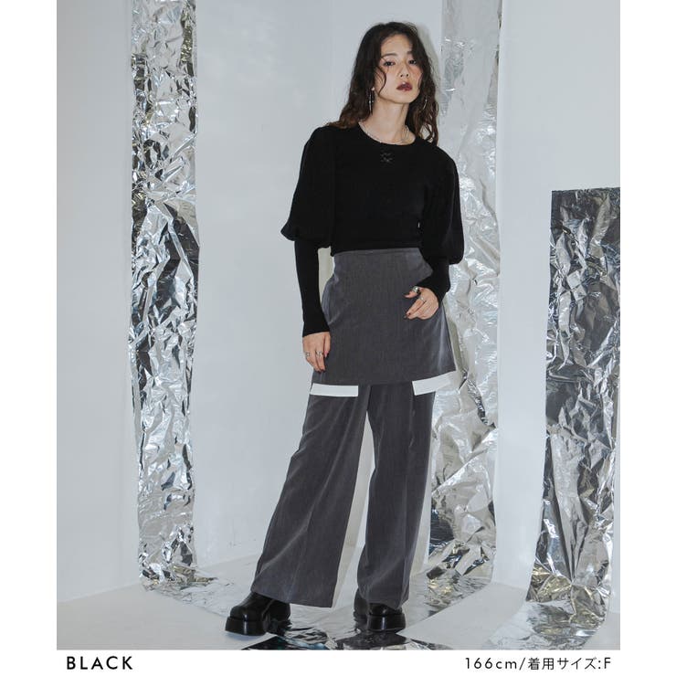 2wayパフスリーブリボンニット 韓国 夢展望 | 夢展望 | 詳細画像2 