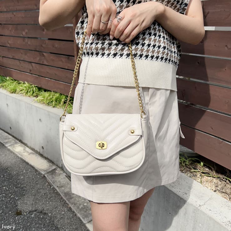 ミニポーチ付きキルティングチェーンクロスバッグ 韓国 夢展望 | 夢展望 | 詳細画像2 