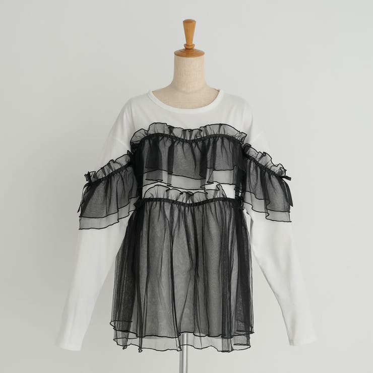 チュールフリルリボンチュニックロンT 量産型 地雷系 夢展望 | DearMyLove | 詳細画像35 