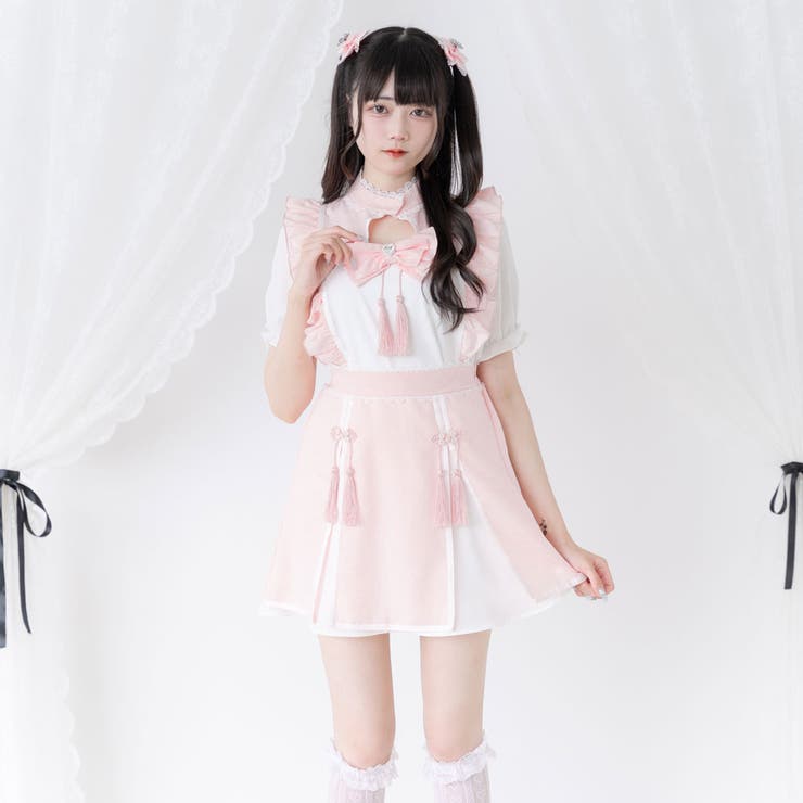 チャイナショルダーウィングブラウス 量産型 地雷系 夢展望 | DearMyLove | 詳細画像4 