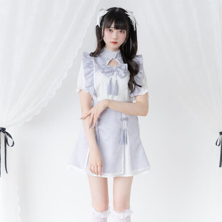 チャイナショルダーウィングブラウス 量産型 地雷系 夢展望 | DearMyLove | 詳細画像9 