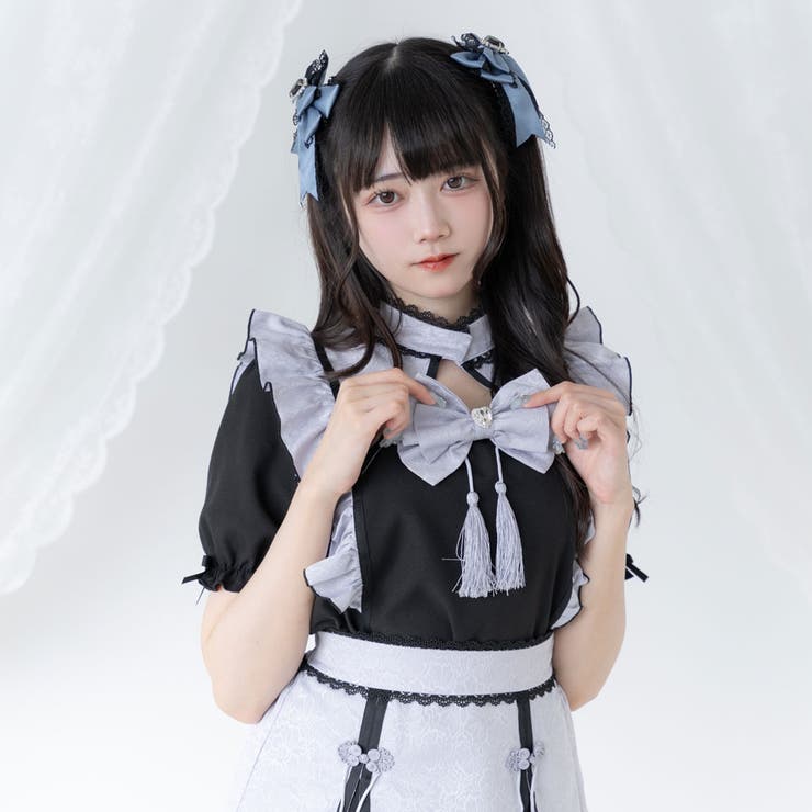 チャイナショルダーウィングブラウス 量産型 地雷系 夢展望 | DearMyLove | 詳細画像23 