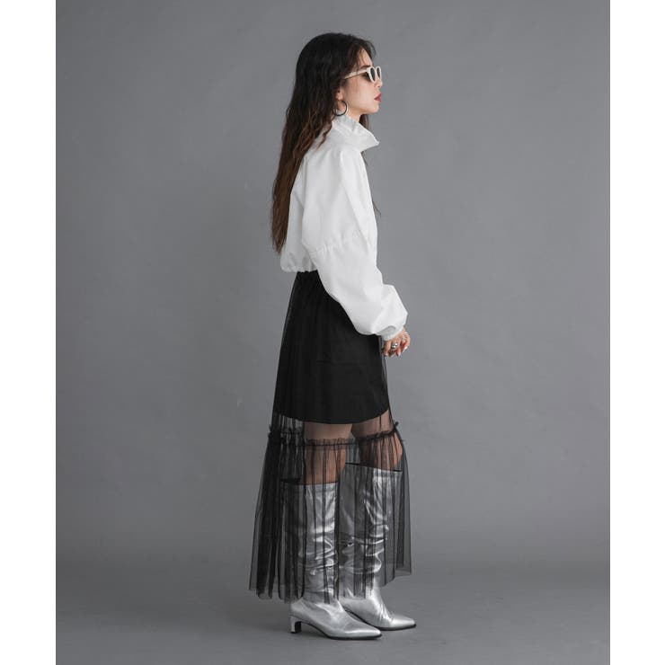 タフタ×チュールレイヤードスカート 韓国 夢展望 | 夢展望 | 詳細画像4 