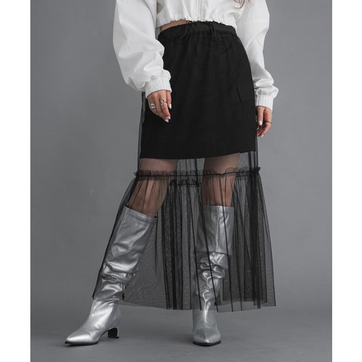 タフタ×チュールレイヤードスカート 韓国 夢展望 | 夢展望 | 詳細画像5 